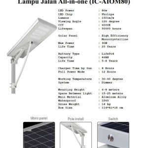 Lampu Jalan All-in-One (IC-AIOM80)